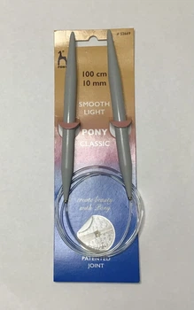 Спицы для вязания круговые 10 мм Pony 100см