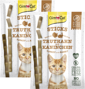 Промо набор мясные палочки Gimborn GimCat Grain-free для кошек индейка и кролик 2 уп. х 2 шт 40 г (2700000032176)