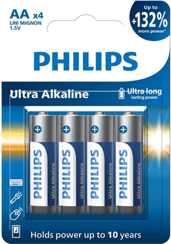 Baterie Philips Ultra Alkaline LR6 AA 1.5 V 4 szt. (LR6E4B/10)