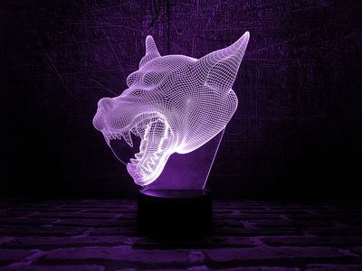 Змінна картинка для нічника-світильника 3D "Вовк 3" 3DTOYSLAMP 000261684