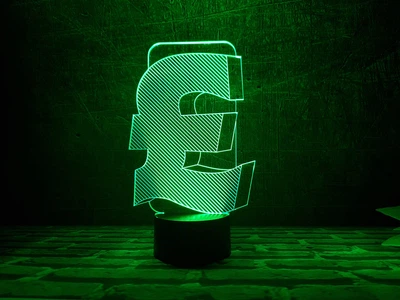 Змінна картинка для нічника-світильника 3D "Фунт" 3DTOYSLAMP 000261833