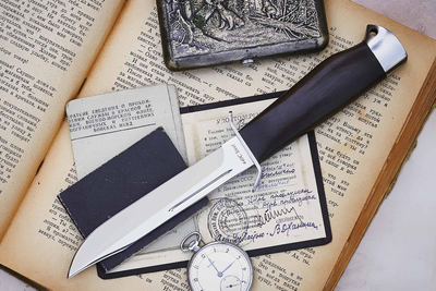 Нож Охотничий в Кожаном чехле с Удлиненным лезвием и Гардой GW 024 ACWP-L