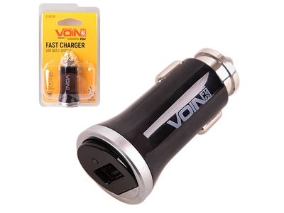 Зарядка в прикуриватель Voin C-3011Q 1USB 12/24V-5V 3A, 9V 2A, 12V 1.5A QC3.0