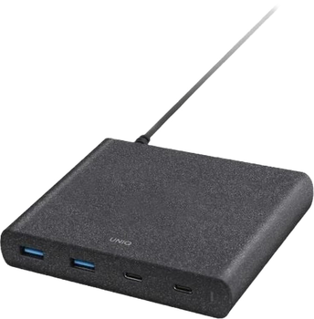 Мережевий зарядний пристрій UNIQ HUB Surge 90 W 2 USB Quick Charge 3.0 2 USB-C PD 3.0 Black (8886463668108)