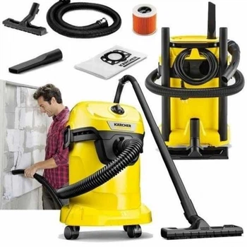 Пилосос побутовий KARCHER WD для прибирання дому, дачі та в гаражі професійний з контейнером 1000 Вт Жовтий