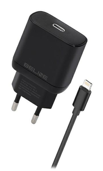 Мережевий зарядний пристрій Beline 0W 1 x USB Type-C + кабель lightning PD 3.0 GaN Black (5905359813446)