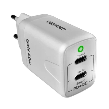 Зарядное устройство 2хType-C Spow GaN 40W VOKAMO
