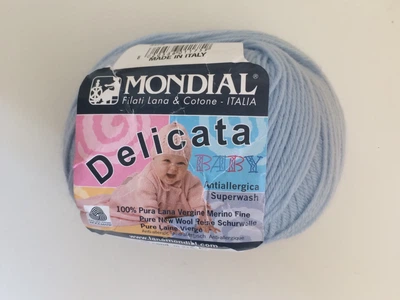 Пряжа Delicata baby 303 Mondial 215 Блакитний