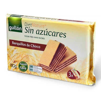 Вафли без сахара шоколадные Diet Nature Gullon 180г