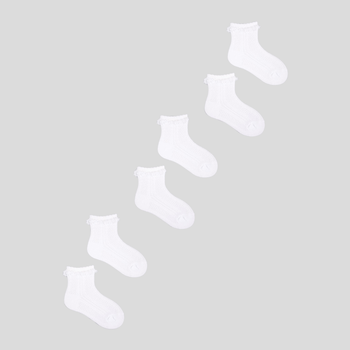 Zestaw skarpetek dla dzieci YOCLUB 3Pack Girl's Socks With Frill SKL-0008G-0100 6-9 3 pary White (5904921620727)