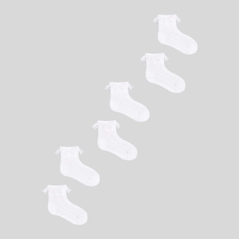 Zestaw skarpetek dla dzieci YOCLUB 3Pack Girl's Socks With Frill SKL-0009G-0100 6-9 3 pary White (5904921620796)