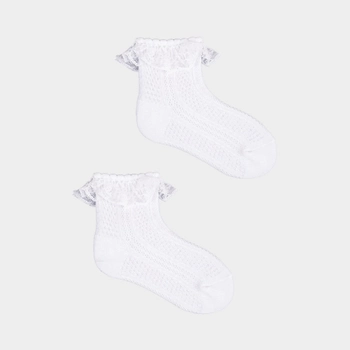 Zestaw skarpetek dla dzieci YOCLUB 3Pack Girl's Socks With Frill SKL-0009G-0100 0-3 3 pary White (5904921620772)