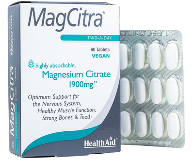 Suplementacja mineralna diety Health Aid Magcitra 1900 Mg 60 tabs (5019781026036)