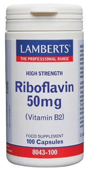Kompleks witamin Lamberts Riboflavin 50 mg 100 caps (5055148401542)