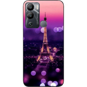 Силиконовый чехол SMTT для Infinix Hot 12i с картинкой Париж ночью