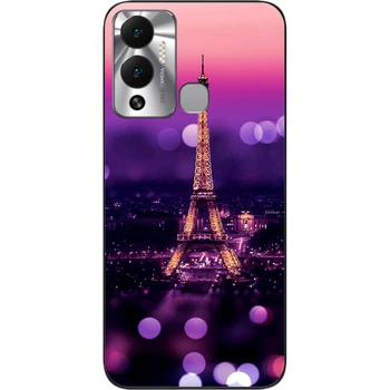 Силиконовый чехол SMTT для Infinix Hot 12 Play с картинкой Париж ночью