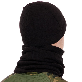 Комплект шапка флисовая тактическая с баффом Zelart Heroe 0312 Black