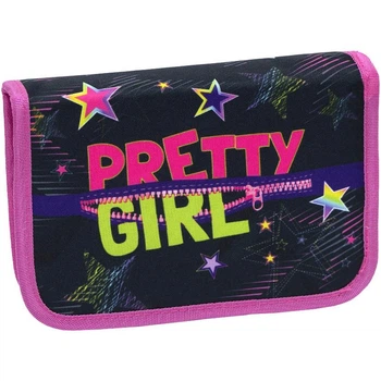 Пенал "LEADER" 1отд. "Pretty girl" 20*13,5*3см 931183