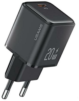 Мережевий зарядний пристрій Usams US-CC183 X-ron USB-C 20W PD 3.0 Fast Charging Black (6958444904894)