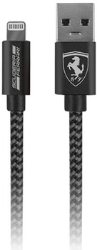 Kabel pleciony Ferrari Fetcnydg USB - Lightning 1.5 m szary (3700740421666)