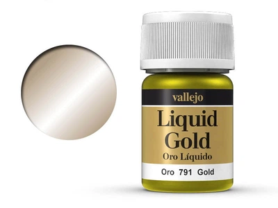 Краска металлик спиртовая Золото (Gold) - Liquid Gold 35 мл. Vallejo (70791)