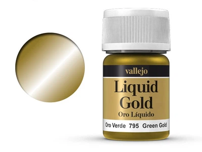 Фарба металік спиртова Зелене золото (Green Gold) - Liquid Gold 35 мл. Vallejo (70795)