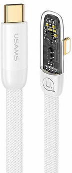 Kabel kątowy Usams Iceflake Series Fast Charging PD USB Type-C - Lightning 20 W 1.2 m Biały (6958444902364)