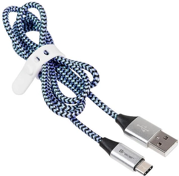 Kabel Tracer USB-A do USB Type-C 1m Czarny/Niebieski (TRAKBK46266)