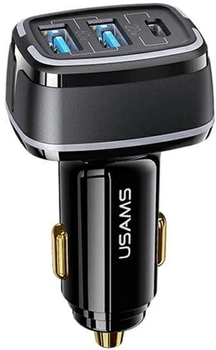 Автомобільний зарядний пристрій Usams C24 80W Fast Charge Black (6958444928203)