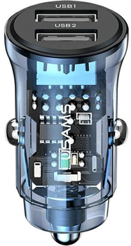 Автомобільний зарядний пристрій Usams C31 3A Fast Charge Blue (6958444901251)