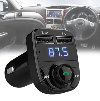 Автомобильный FM модулятор CAR X8 Трансмиттер Bluetooth в авто 2 USB 2.0A/1.1A Черный