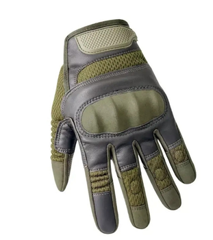 Захисні рукавички повнопалі FQMILITAR004 на липучці Оливковий L (16004) Kali