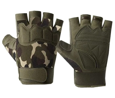 Тактические перчатки без пальцев L на липучке FQTAC039 Камуфляж (2399411) Kali