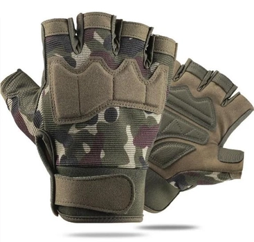 Тактичні рукавички L на липучці FQTAC039 Камуфляж (2399411) Kali