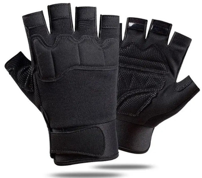 Тактичні рукавички без пальців L на липучці FQTAC039 Чорний (2399413) Kali
