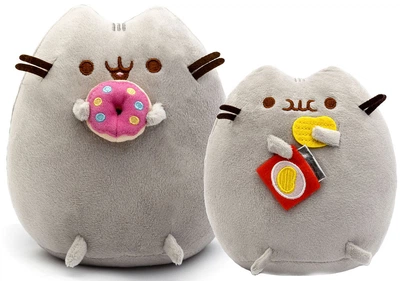 Набір М'яких іграшок Пушин кет Pusheen cat S&T з пончиком 23х25 см та чіпсом 12х15см Сірий (vol-9983)