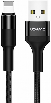 Кабель Usams U5 2 A USB Type-A на Lightning 1.2 м Black (SJ220IP01) (6958444956619)