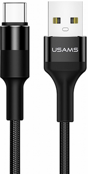 Kabel Usams U5 2 A USB Type-A na USB Type-C 1.2 m Czarny (SJ221TC01) (6958444956633)