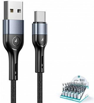Kabel Usams U55 2 A USB Type-A na USB Type-C 1 m Czarny ( SJ449ZJ01) (6958444912974)