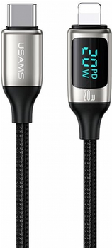 Kabel Usams U78 USB Type-C na Lightning LED 20 W PD Fast Charge 1.2 m Biały (SJ545USB02) (6958444975443)