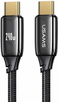 Кабель Usams U82 USB Type-C на USB Type-C 240 W PD 3.1 Fast Charging 1.2 м Black (SJ580USB01) (6958444901473)