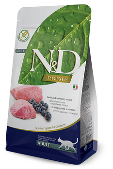 Сухой беззерновой корм Farmina Cat N&D Prime Grain Free Lamb & Blueberry Adult для взрослых котов с ягненком и черникой 5 кг (арт 156420)