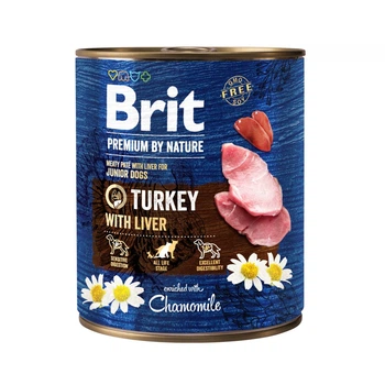 Brit Premium Turkey with Liver Консервы для молодых собак с индейкой и индюшиной печенью, 800 г