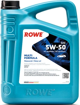 Моторна олива ROWE 5W50 HighTec Multi Formula (5L) (VW 502 00/505 00/505 01/MB 229.31/229.51/226.5) (ACEA C3) (20148-0050-99)