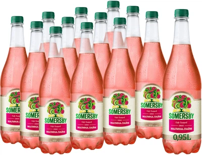 Упаковка сидру Somersby Смак Малина-Лайм 4.7% 0.95 л x 12 шт (4820250941337)
