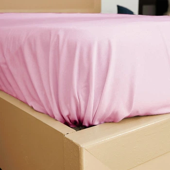 Простынь на резинке Бязь Soft pink Розовый 90*200 высота 25 см