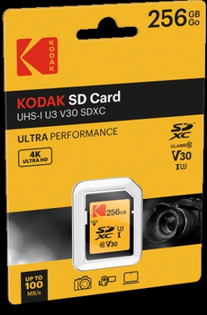 Карта памяти Kodak SD 256 GB U3/V30/A1