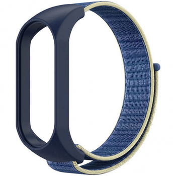 Ремінець для Xiaomi Mi Band 3/4/5/6 Nylon (Темно-синій-Жовтий)