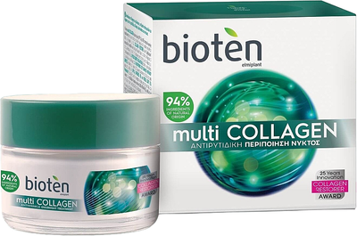 Ночной крем для лица Bioten Multi Collagen Antiwrinkle Overnight Treatment 50 мл (5201314119647)