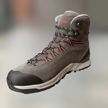 Ботинки трекинговые Lowa Explorer Gtx Mid 42 р, Grey/ flame (серый/оранжевый), легкие туристические ботинки